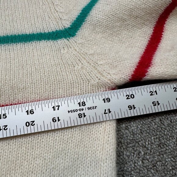Vintage Lands' End Striped Wool Crewneck Sweater Womens Size Large - Picture 4 of 7